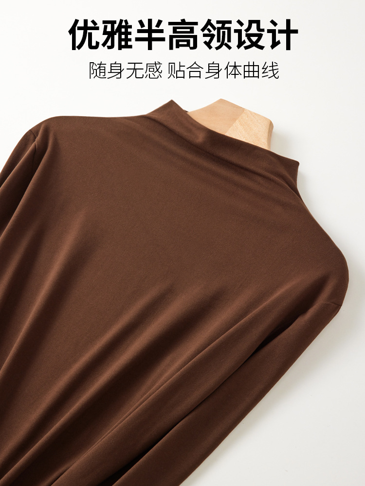 Women's half turtleneck bottoming shirt long sleeve autumn and winter New Stand Collar solid color inner T-shirt bottoming autumn top women's T-shirt