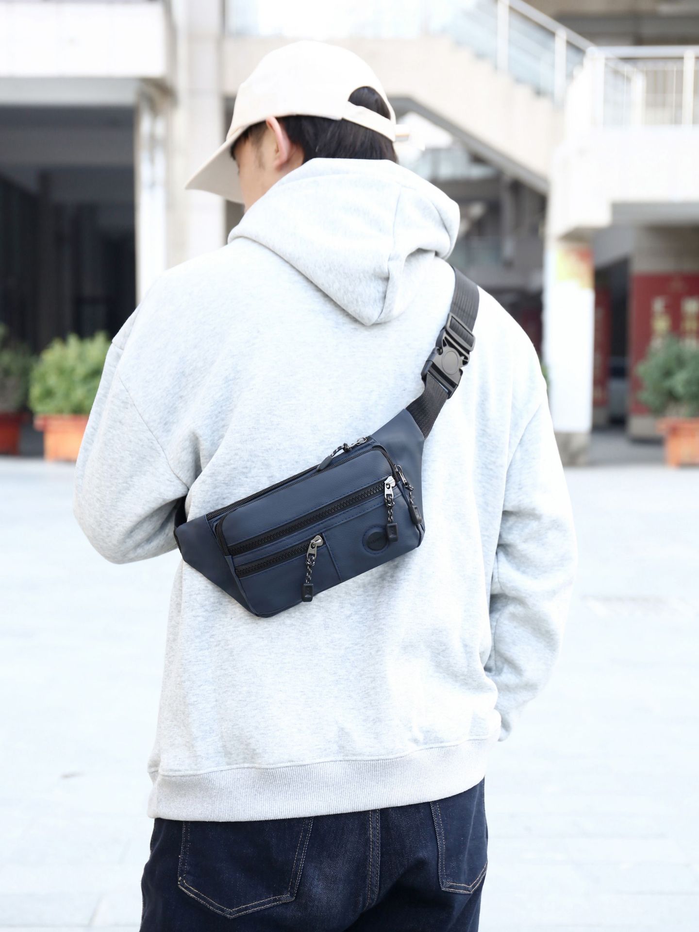 Chest Bag Waterproof Men's Waist Bag Personalized Leisure Outdoor Sports Shoulder Crossbody Fashion Korean Style Trendy Riding Bag