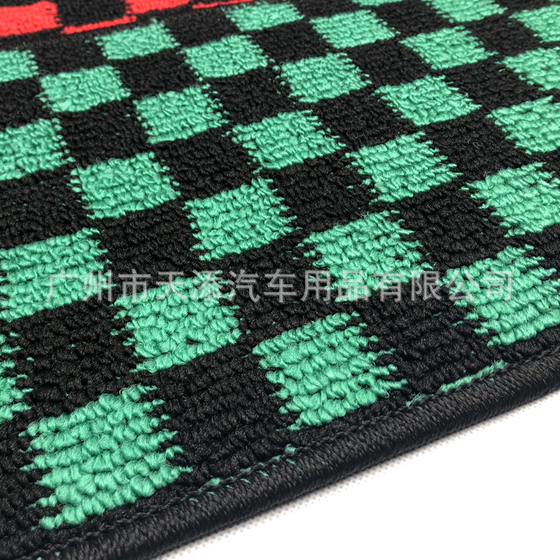 Colorful Checkered Suede Black Red Yellow Multi-Colorful Pvc Rubber Nail Bottom Non-Slip Car Floor Mat Roll Multi-Size