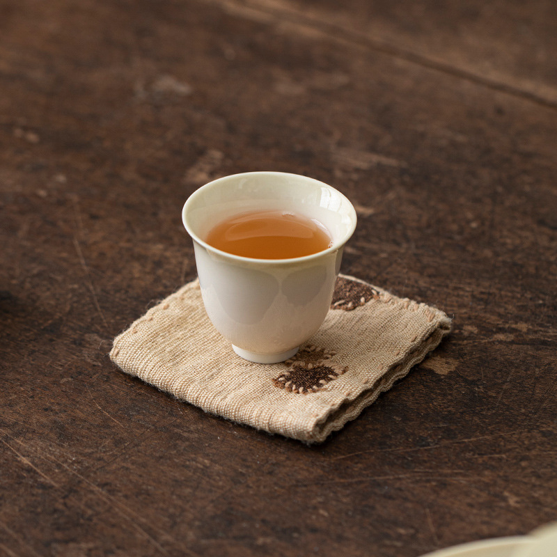 Plant Gray Glaze Tea Cup Ceramic Small Tea Cup Master Cup Retro Single Tea Bowl Kung Fu Tea Set Tea Cup Scent Cup