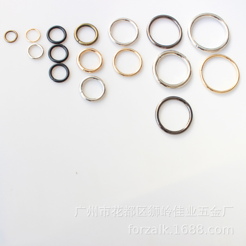 Iron ring luggage hardware accessories women's bag handbag clothing thread buckle closed round ring iron coil manufacturers in stock