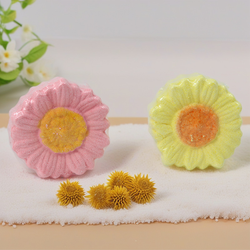 Сувенирная соль для ванны с подсолнухом Amazon, оптовая продажа, маленький ромашковый ароматерапевтический шарик с эфирным маслом