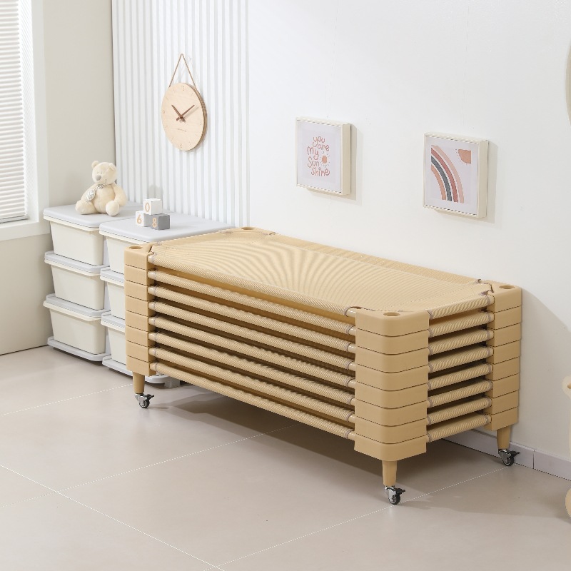 Kindergarten children's lunch bed small bed lunch break special bed hosting bed plastic folding bed Children mesh bed home