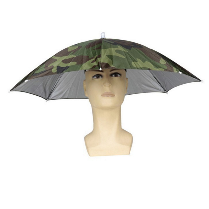 Head umbrella fishing umbrella headband cap camouflage silver glue hat umbrella camouflage umbrella wholesale sun hat outdoor sun hat