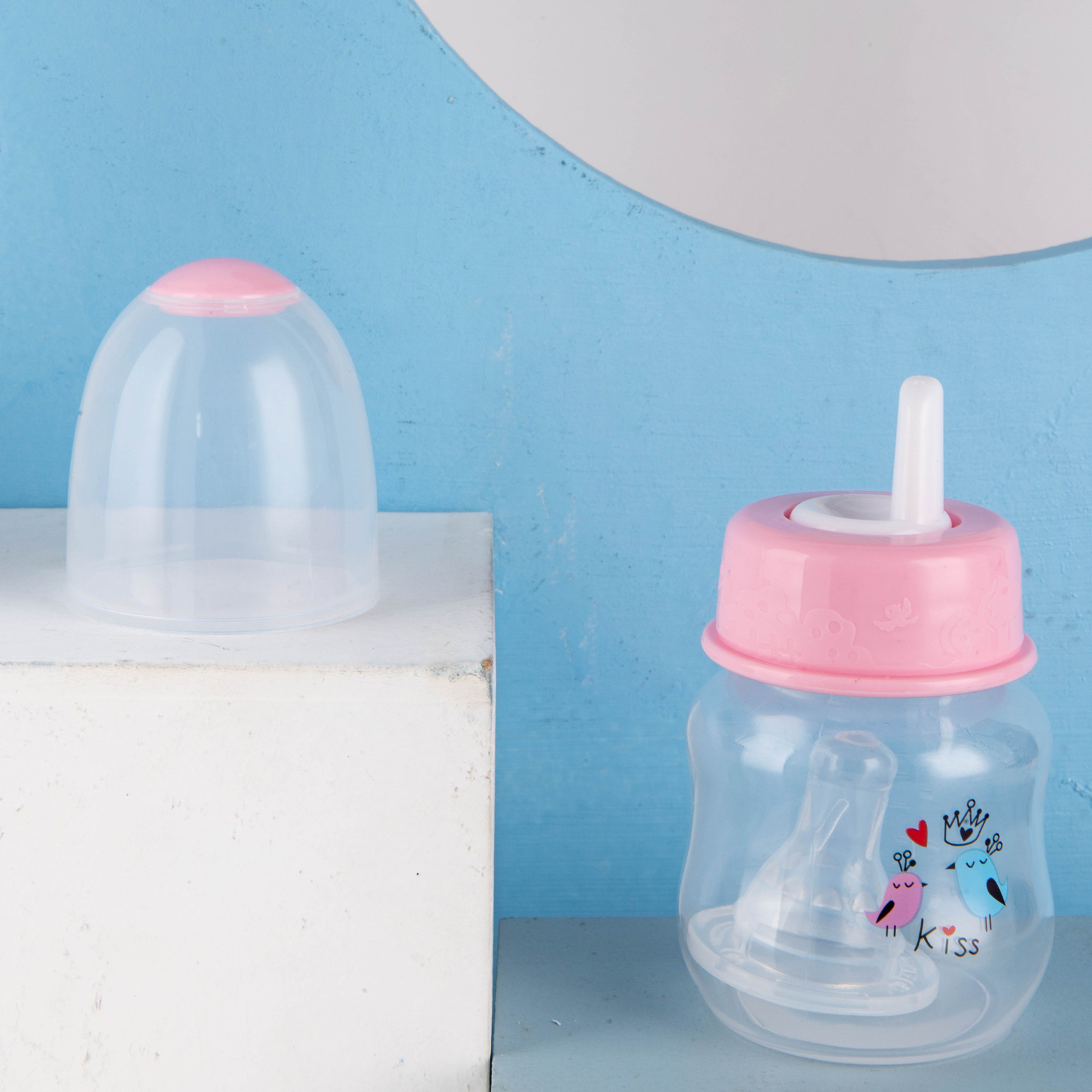 Newborn mother and baby baby standard mouth PP feeding bottle 60ML anti-flatulence arc gourd type feeding bottle wholesale