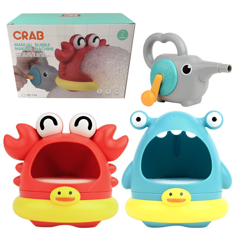 Cross-Border New Product Bubble Blowing Machine Shark Bathroom Bath Toy Children's Outdoor Water Play Crab Blowing Foam Making Machine