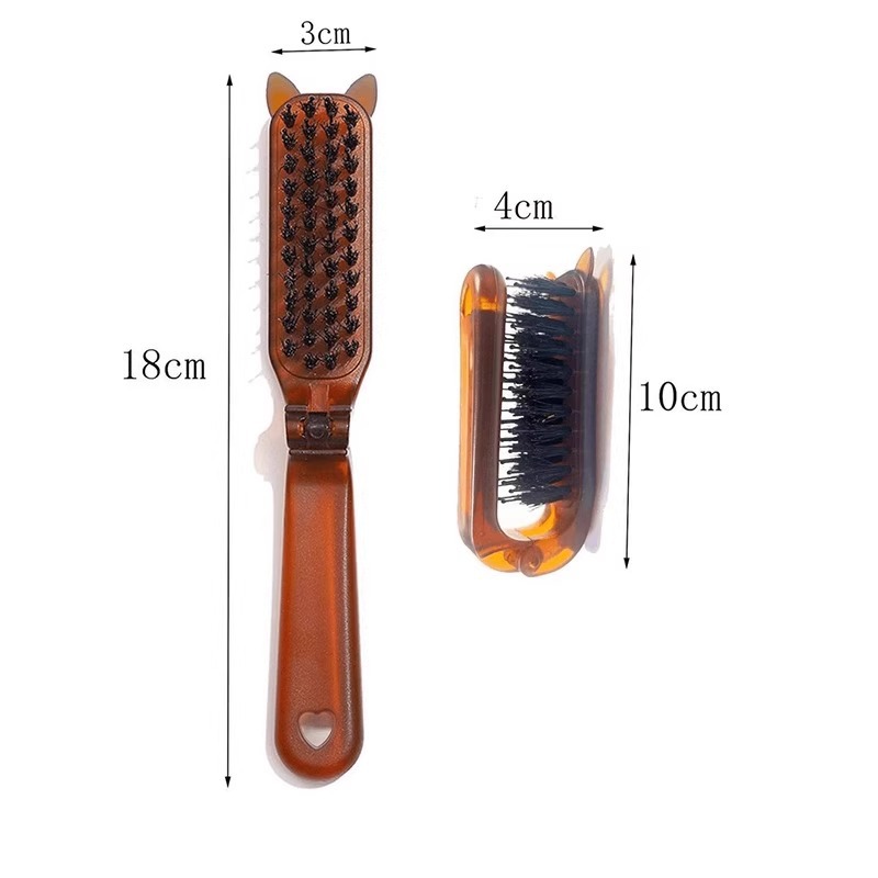 Imitation Beeswax Amber Foldableing Imitation Bristle Comb Anti-Static Portable Travel Straight Hair Curly Hair Portable Small Comb
