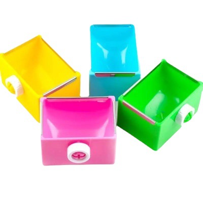 Fixed rabbit Totoro food pot factory direct Totoro guinea pig food pot Square food box anti-bite food box supplies