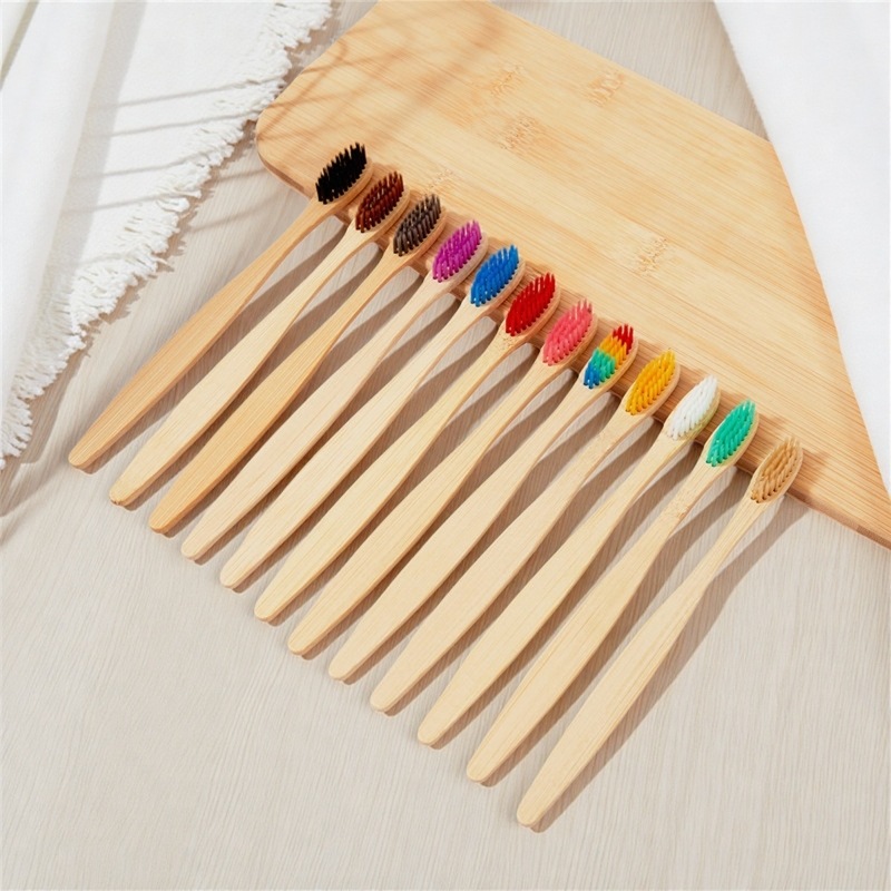 Оптовая продажа бамбуковых зубных щеток, мягкие щетинки, деревянная ручка, возможность лазерной гравировки