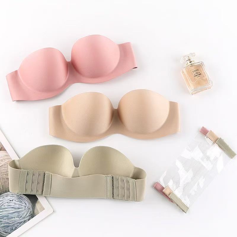 Colorless Strapless Sexy Seamless Push-Up Anti-Slip Bra for Women Summer Beautiful Back Off-Shoulder Underwear Bra Nude Feeling