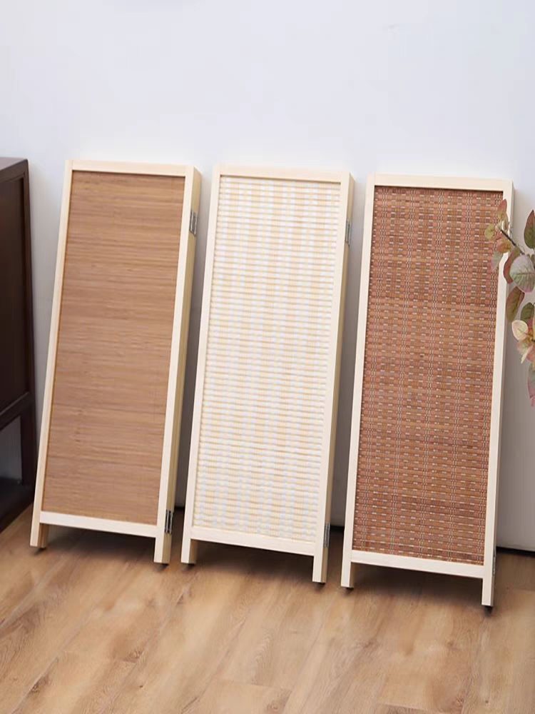 Bamboo woven children's screen partition kindergarten area corner fence painting exhibition with small screen folding screen