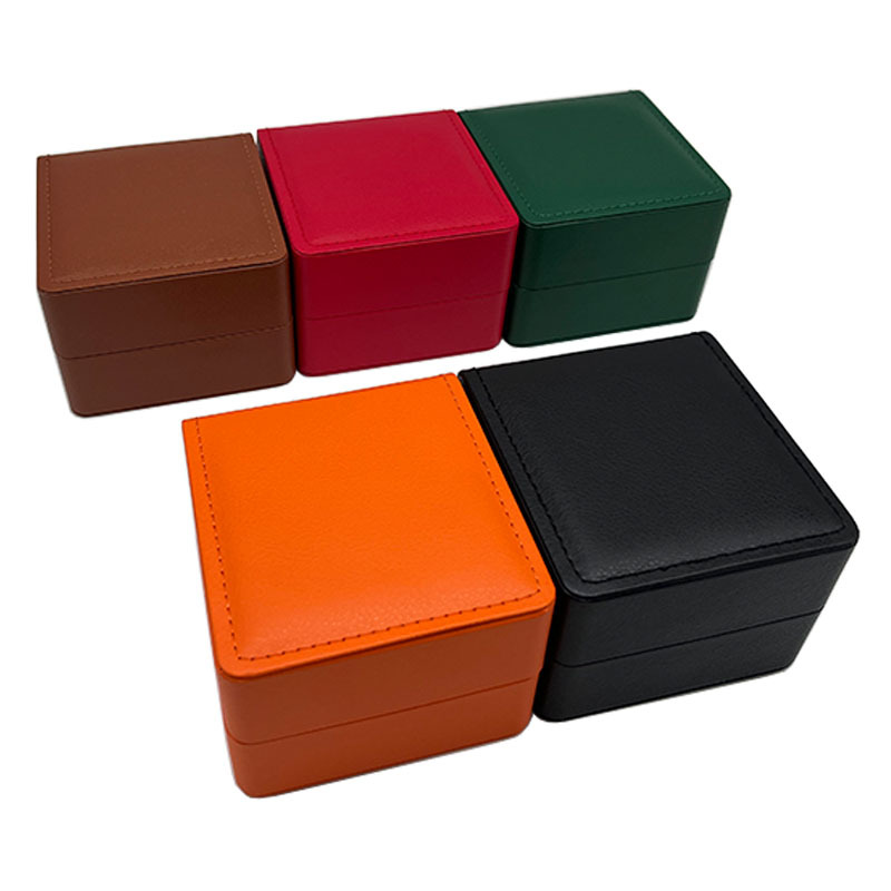 In stock round corner PU leather watch box flip watch box watch jewelry packaging box Watch storage gift box wholesale