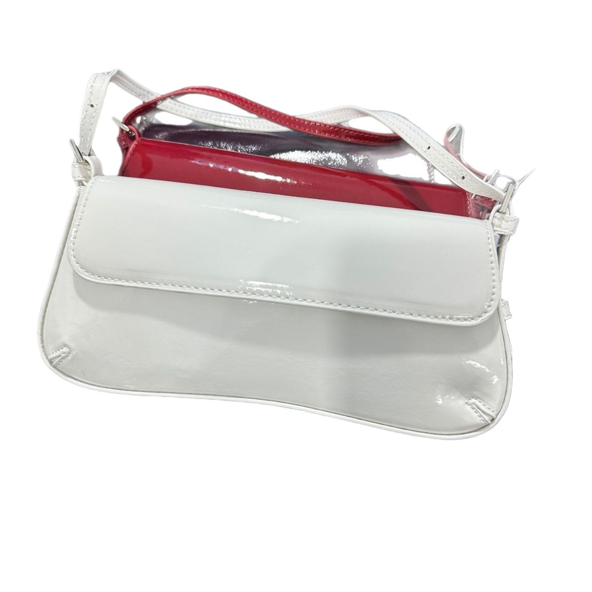 Zr Home Cross-Border Off-White Baguette Underarm Bag 2024 Autumn New Fashion Simple European and American Flap Retro Shoulder Bag