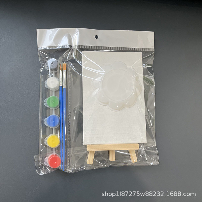 10*10 oil drawing board children's painting set mini DIY hand-painted with easel paint brush factory outlet