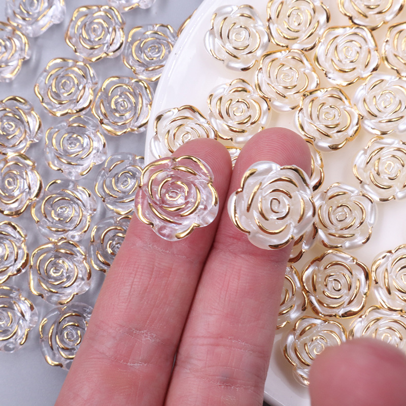 Phnom Penh Rose Camellia Baroque Accessories DIY Cream Glue Mobile Phone Case Hairpin Accessories Resin Small Accessories