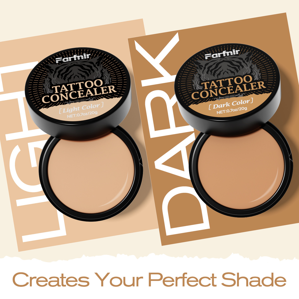 Cross-Border Tattoo Concealer to Cover Tattoos, Two-Color Non-Stuck Powder, Facial Spot Covering and Contouring Concealer