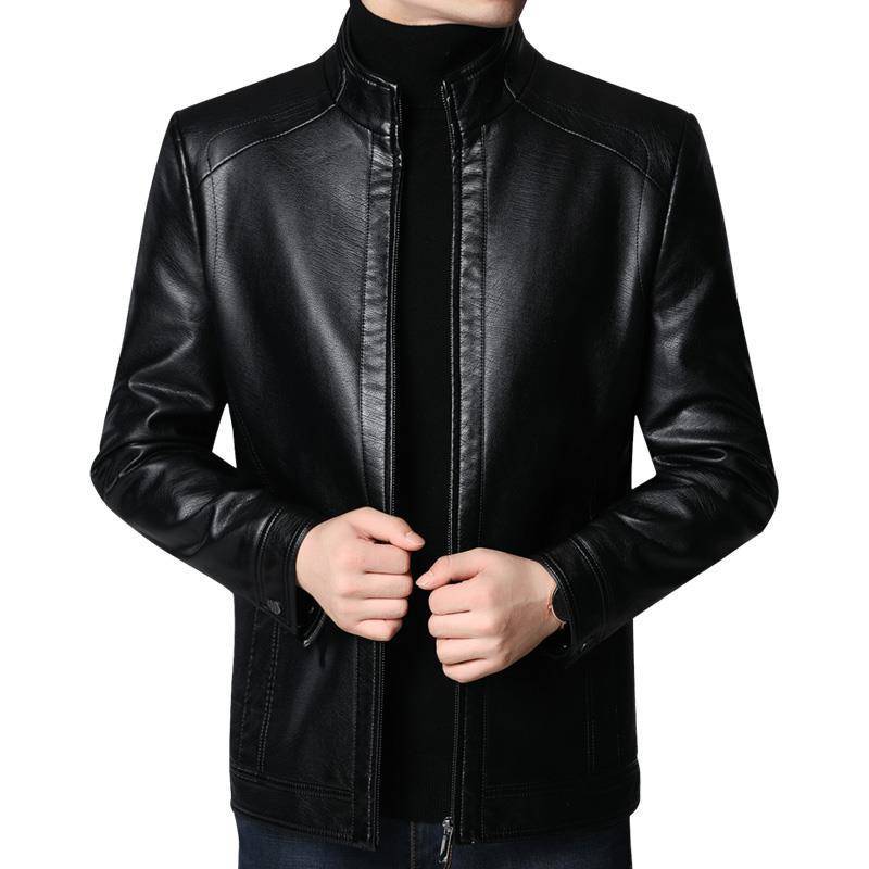 Cross-border explosions high-end leather men's father's coat men's jacket men's casual middle-aged leather jacket men's wholesale