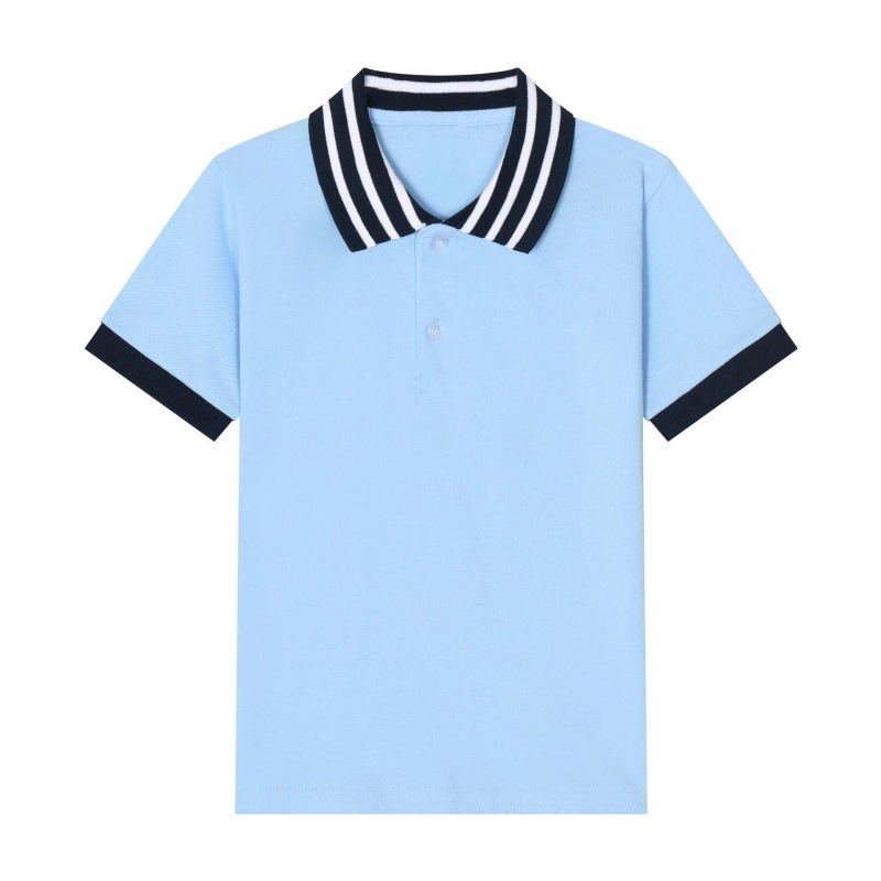 Children's polo shirt short sleeve men's and women's children's summer cotton lapel white school uniform class uniform a generation of T-shirt