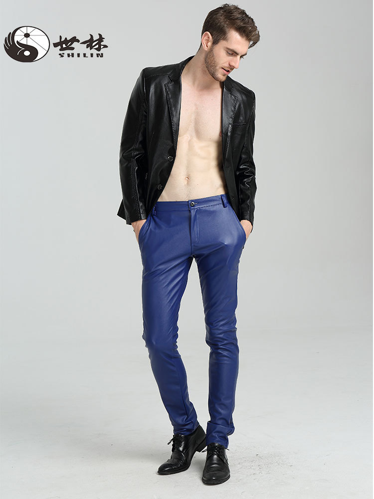 2025 Cross-Border Waterproof Spring & Fall New Motorcycle Leather Pants Men's Dance Tight Motorcycle Thin Large Size Pu Pants Batch