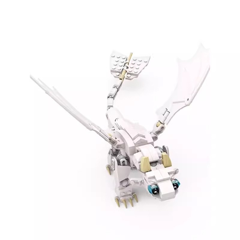 MOC building blocks compatible with Lego domestic cross-border building blocks film and television Lightning Dragon White Dragon Black Dragon assembly animal model