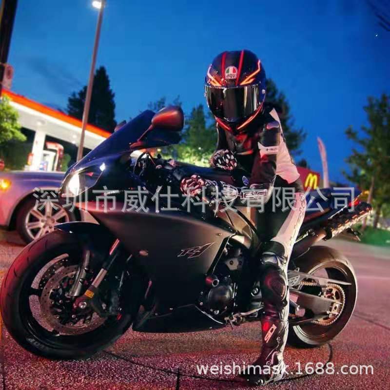 Cross-Border New el cold light sheet luminous helmet Strip motorcycle night riding helmet luminous strip luminous helmet light strip