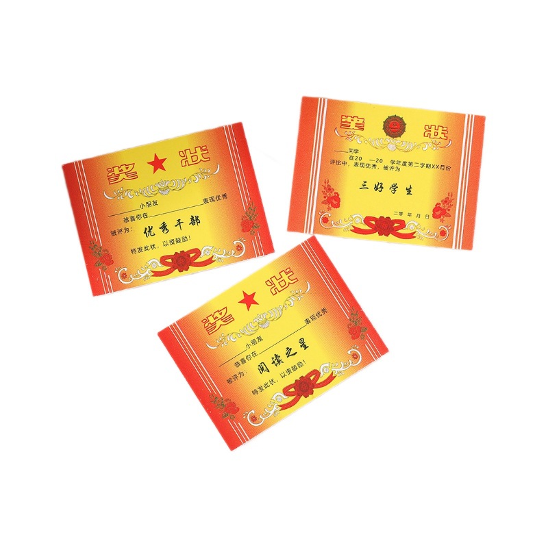 Miniatures Simulation Three Good Student Certificate Dollhouse Doll House Classroom Life Scene Pocket DIY Ornaments