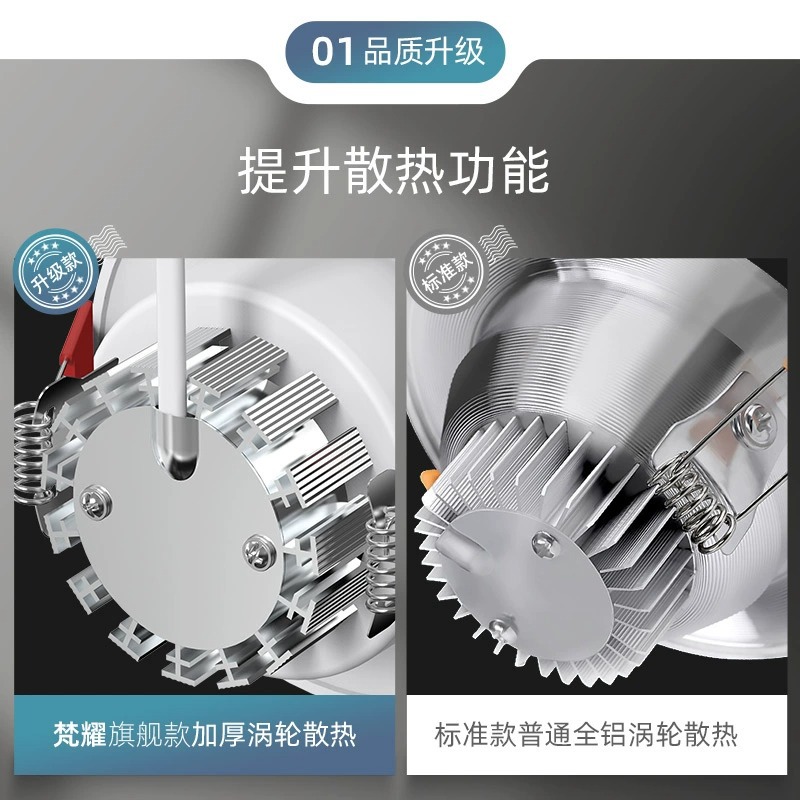 Household downlight led ceiling spotlight 5w embedded opening 7.5cm living room ceiling bull's eye hole lamp simple lamp