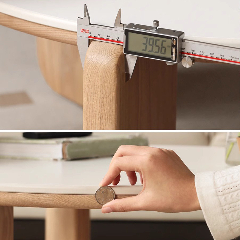 Nordic Solid Wood Coffee Table Combination for Small Living Room, Sofa Side Table, Round Tea Table, Oak Low Tea Table Corner Table