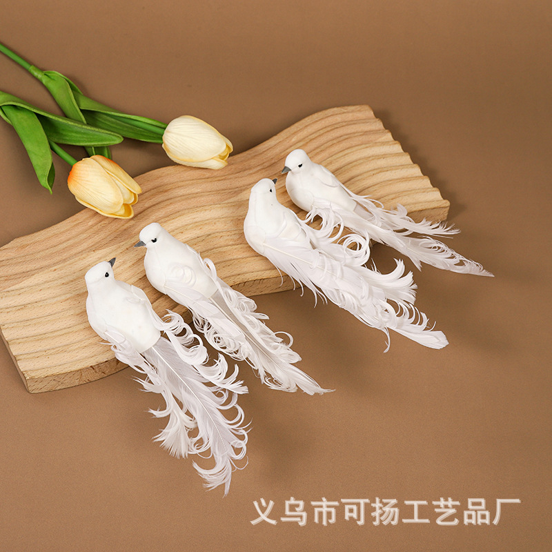 Simulated Feather Bird Gardening Decoration Photography Props Pigeon White Pigeon Christmas Crafts Fake Bird Ornaments