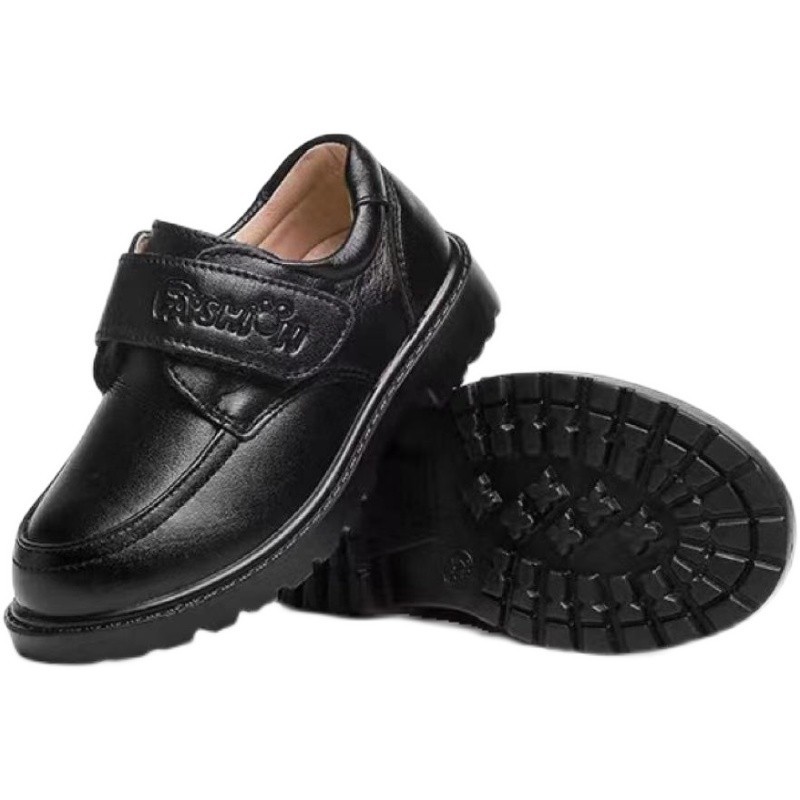 Boys' Leather Shoes Academy Soft Bottom Performance New Spring and Autumn Performance Black Little Boy British Summer Student Children's Shoes