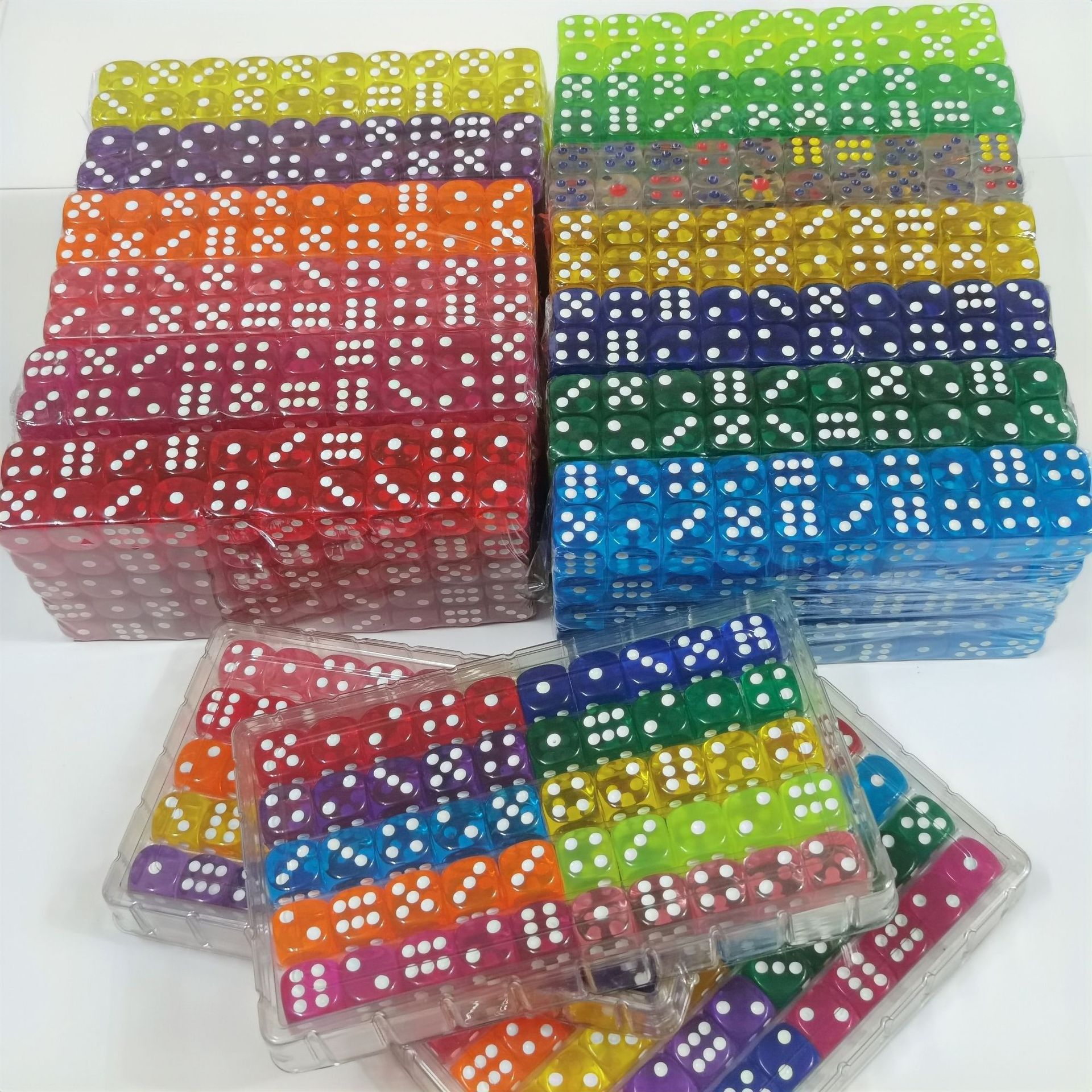 16mm Clear Color Crystal Acrylic Rounded Dice Boxed Dice Clear Large Color Multicolor Optional
