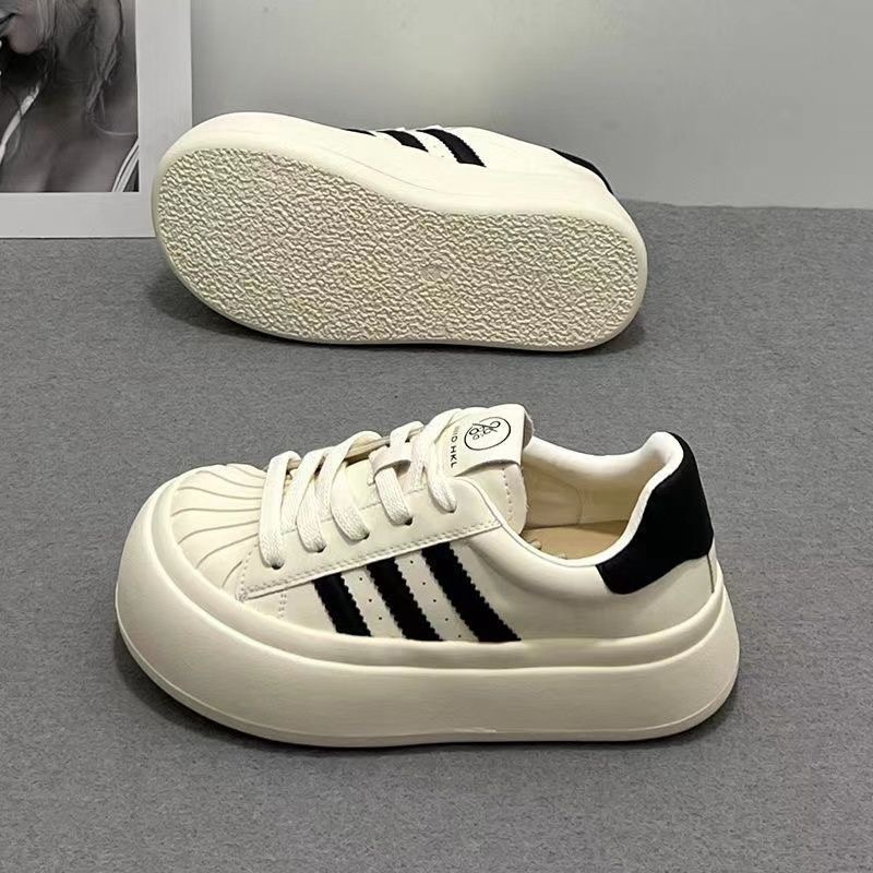 Zhao Lusi same style big head doll shoes women's 2024 spring thick bottom lace-up bread shoes casual sports High Street board shoes