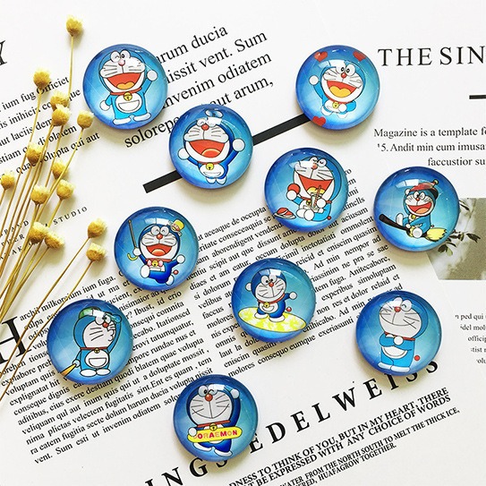 Creative Crystal Glass Magnetic Refrigerator Sticker Custom Round Glass Patch Magnetic Sticker Decoration Travel DIY Souvenir