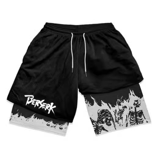 3D digital printing adult double-layer beach pants Amazon cross-border e-commerce hot-selling supply fitness casual shorts