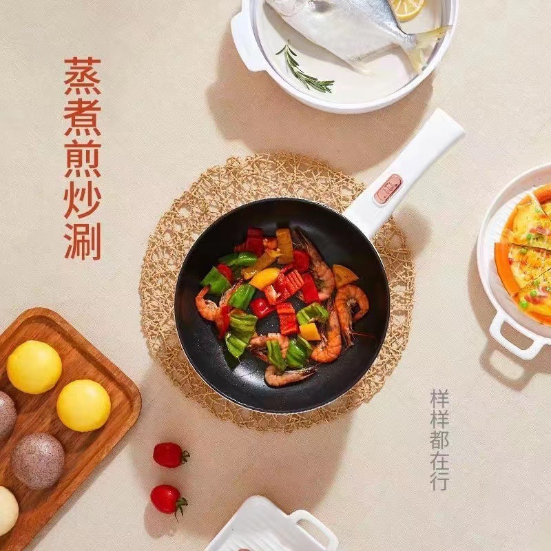 Electric wok multi-functional frying and cooking integrated electric cooker factory direct supply wholesale household dormitory non-stick electric hot pot