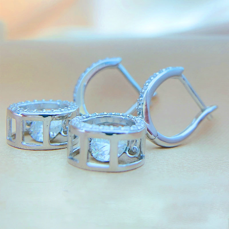 Sterling Silver Beating Heart Earrings Moissanite Smart Earrings Tremella Jewelry Elegant All-match 2022 New Fashionable Gift