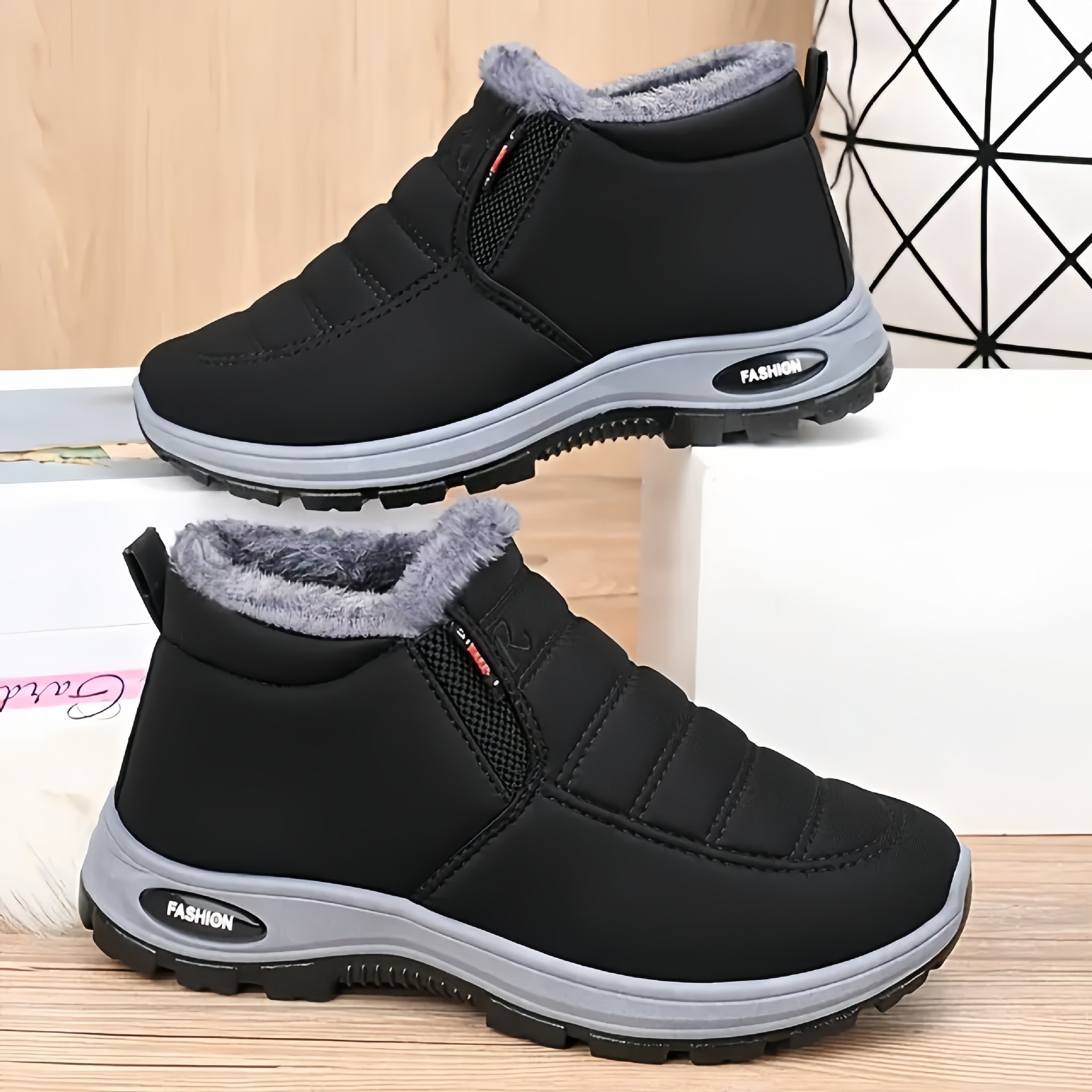Cotton Shoes for Women, Cross-Border Large Size Women's Boots, Cold-Proof and Warm, Middle-Aged and Elderly Cotton Boots, Velvet Thickened Snow Boots, High-Top Women's Shoes