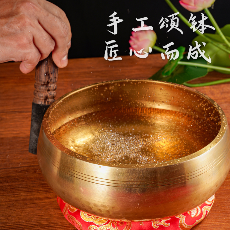 Cross-border Song Bowl Wholesale Nepal Sanskrit Voice Bowl Yoga Meditation Buddha Voice Bowl Xizang Voice Healing Buddha Voice Bowl Singing Bowl