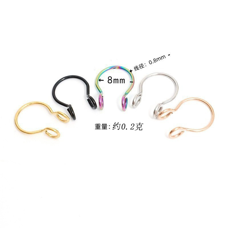 Cross-Border Spot Supply of European and American Nose Nails, Septum, No Piercing, U-Shaped Nose Ring, Stainless Steel Fake Nose Clip Piercing Jewelry