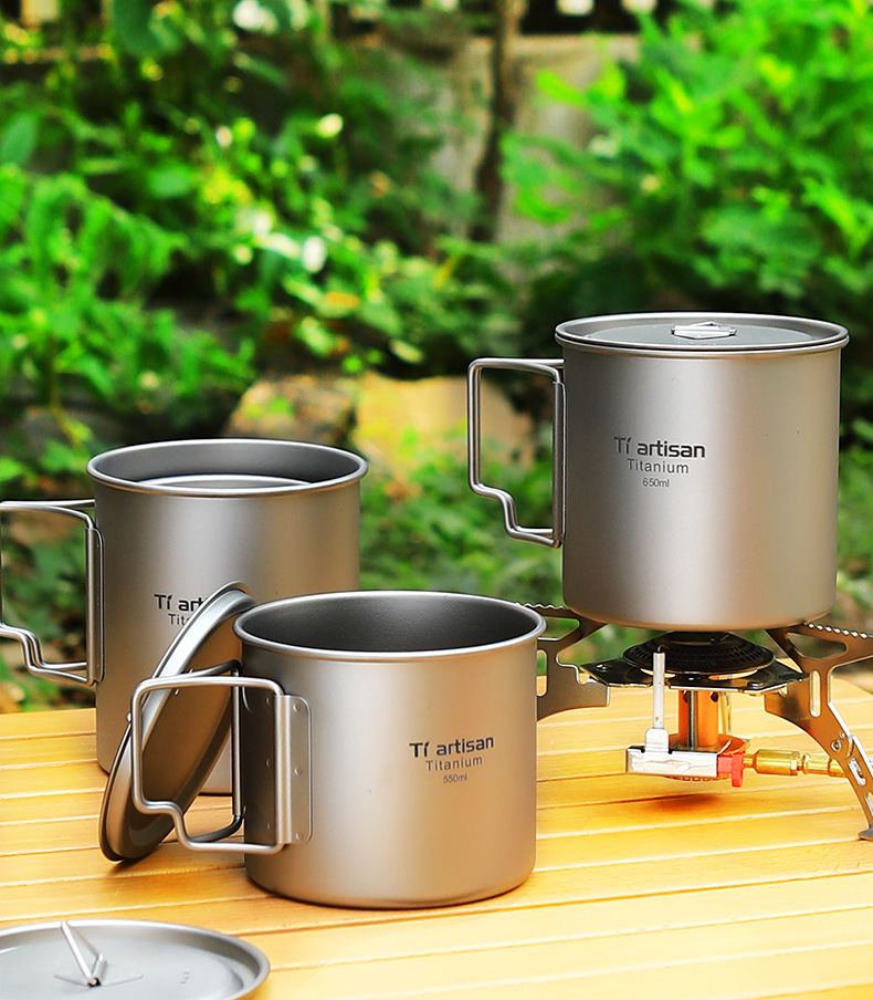 Outdoor Titanium Cup Pure Titanium Water Cup Camping Portable Tea Cup Coffee Cup Titanium Alloy Foldableing Mug Very Practical