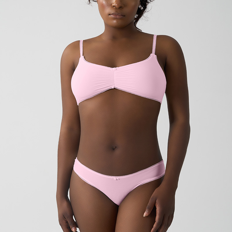 Skims Same Style Lace Fold Underwear Lace Pleated Sexy Breathable French Intimates Set