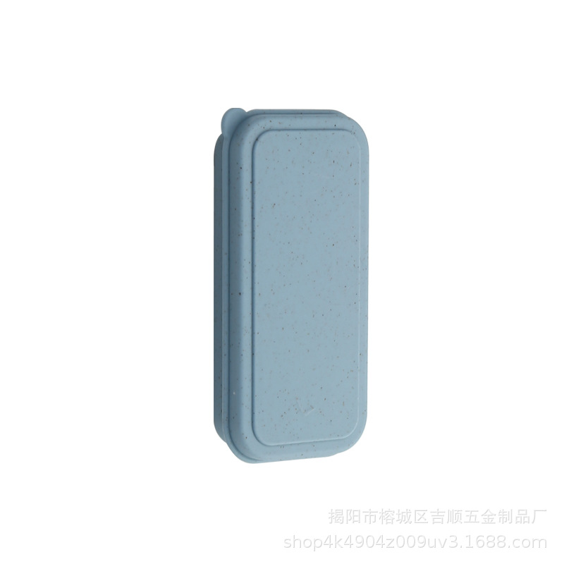 Wheat Straw Cover Box Flip Cover Chopsticks Box Folding Plastic Box Portable Tableware Box Small Empty Box Spoon Box