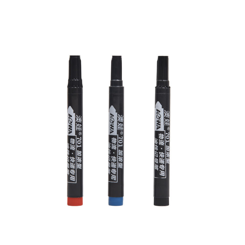 Printable logo waterproof oil marker black big head pen quick-drying durable red logistics stationery marker pen