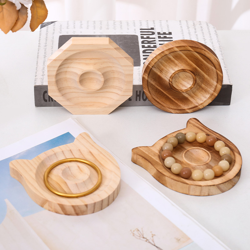 Cross-border solid wood bracelet plate jewelry display plate beaded swing display plate jewelry bracelet bracelet display wooden pallet