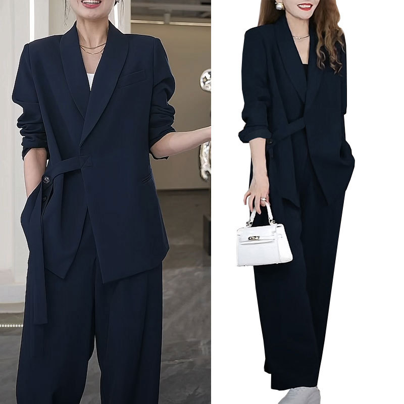 новый большой размер женский костюм, свободный костюм, повседневные широкие брюки, двухкомпонентный комплект [2306]