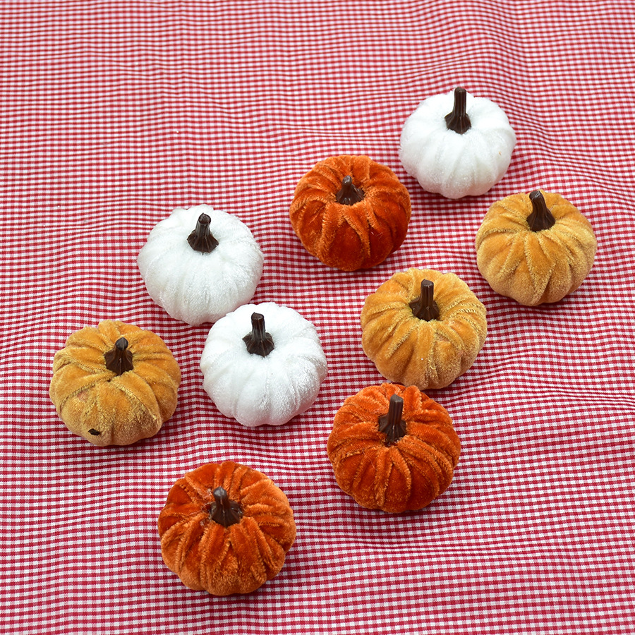 Simulated Velvet Pumpkin Autumn Hot-Selling Decorative Foam Pumpkin Ornament Harvest Festival Thanksgiving Decoration Home Decor
