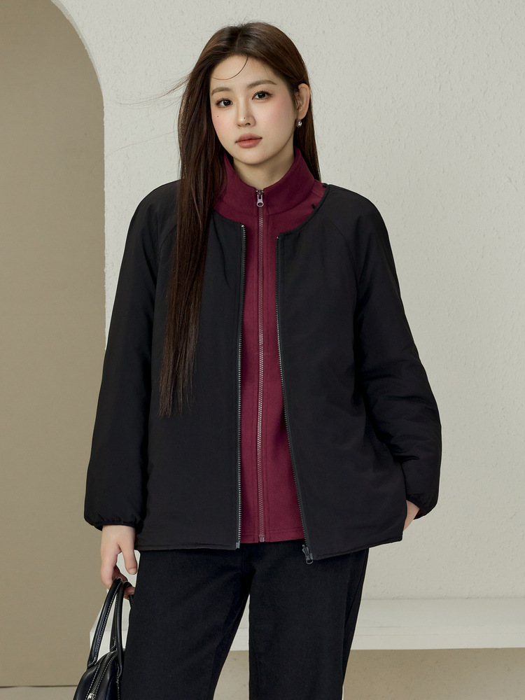 Slim Show plus size Women's Fashionable Contrast Waist Distinctive Western Style Warm High Collar Cotton-padded Coat Chubby mm2024 Winter New