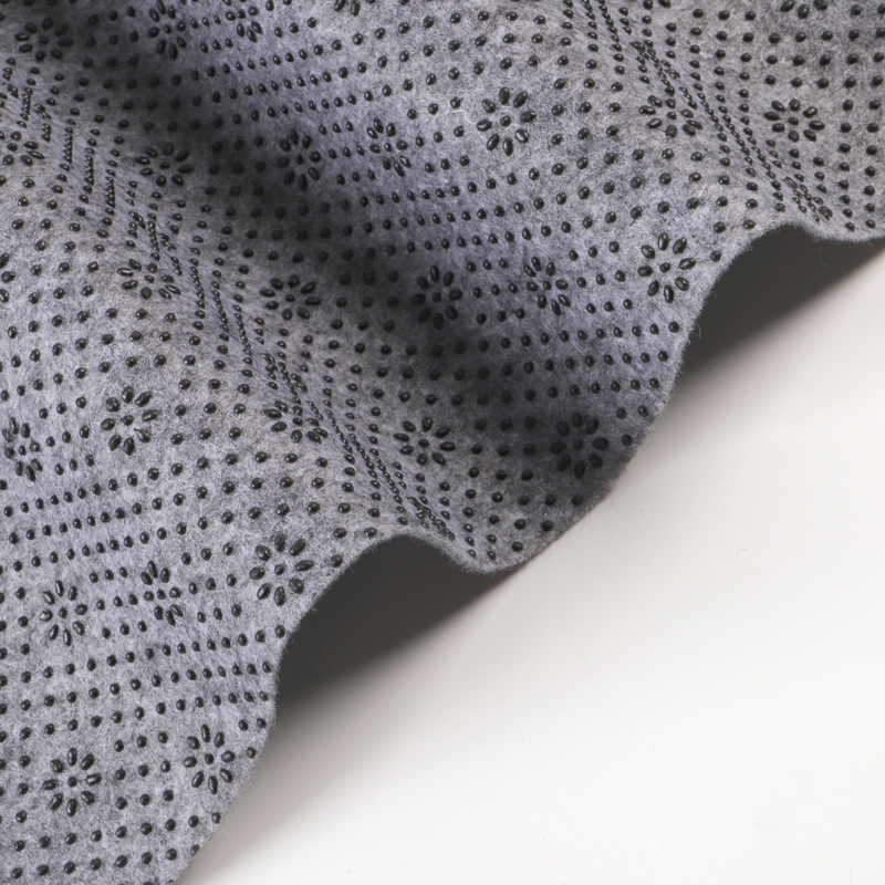 Factory Direct supply new gray felt cloth plum blossom plastic drop non-slip cloth car cushion carpet pillow non-slip fabric
