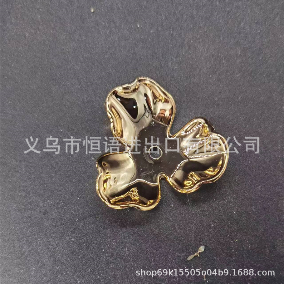 36MM corsage accessories festive clothing decoration accessories DIY three-petal flower golden high quality electroplating factory direct sales