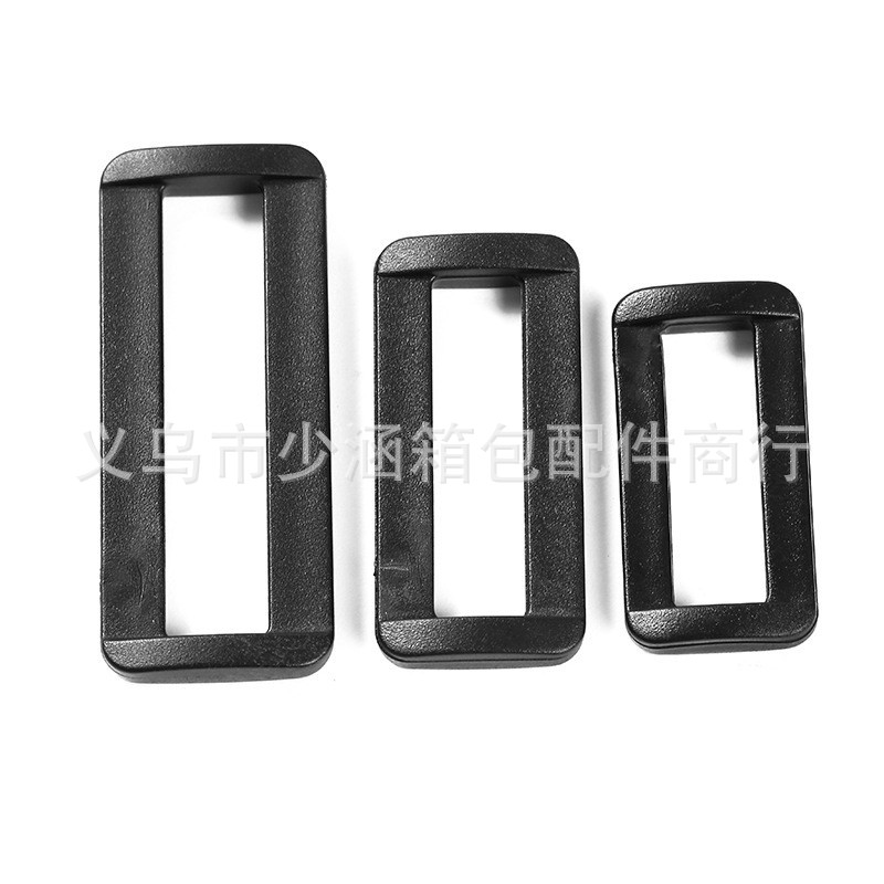 Factory 11~51mm plastic luggage webbing adjustment connection buckle mouth buckle second buckle long square buckle supply